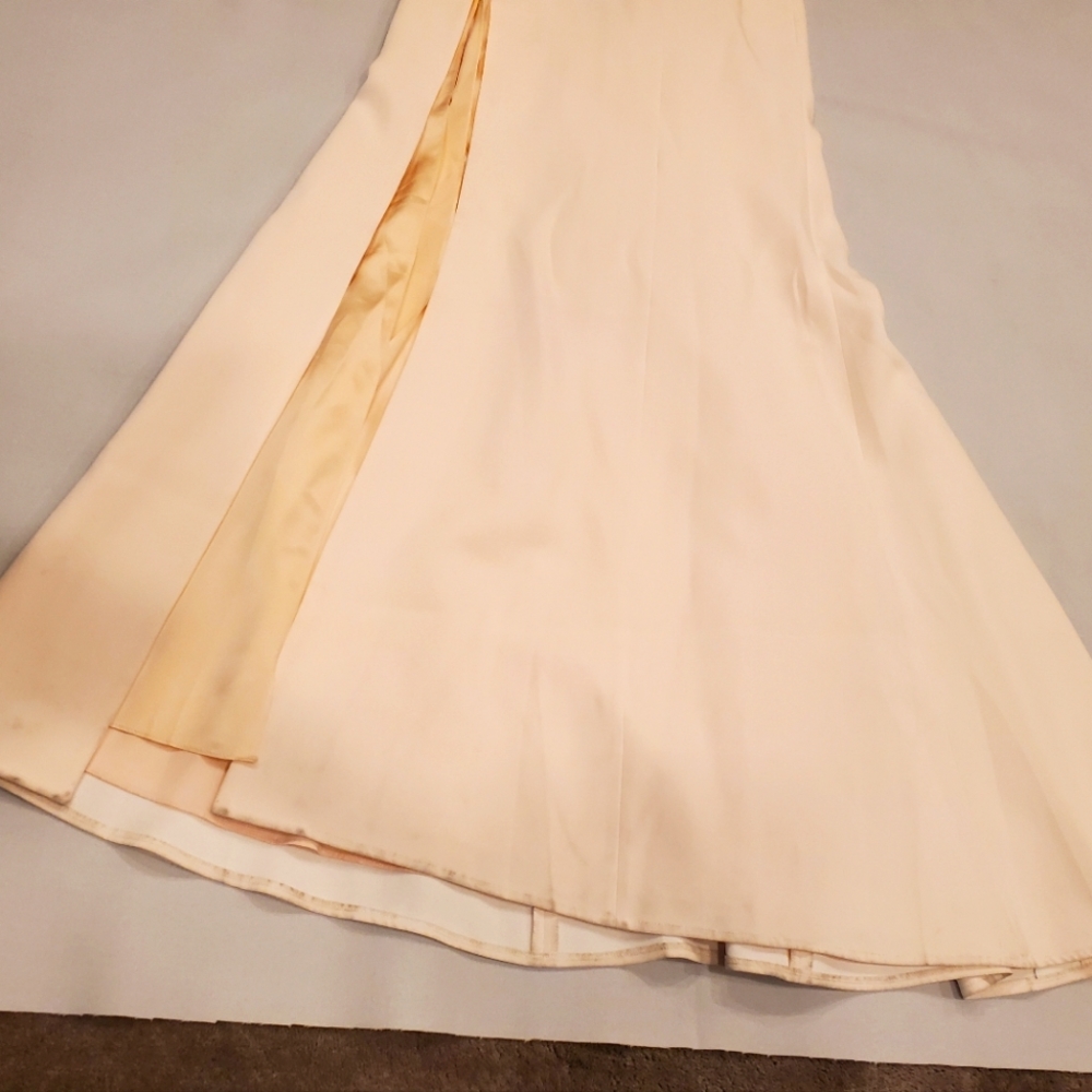 NWT$795 Cinq a Sept Jill Cowlneck Split Leg Gown Dress Maxi Formal in Pearl Sz 6 - Picture 12 of 16